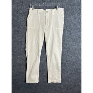Paige Womens Mayslie Straight Ankle Pants Size 30 Warm Sand Cotton Stretch